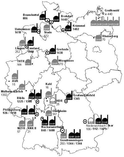 Kernkraftwerksstandorte in Deutschland